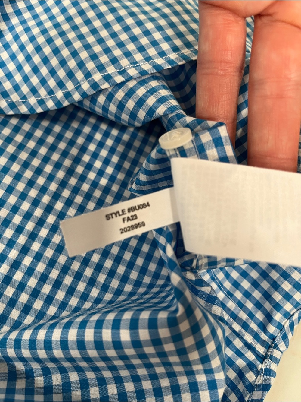 J. Crew Womens Garçon organic cotton poplin shirt in gingham Blue White BU084 - Picture 12 of 12